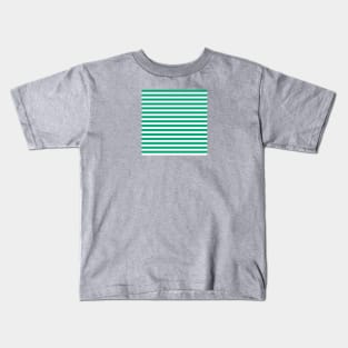 Stripes - Green + White Kids T-Shirt